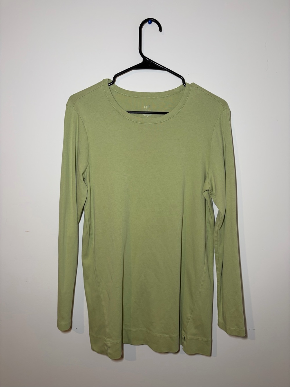 J. Jill Long-Sleeve Crewneck Top in Sage Green